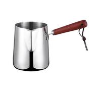Fxzqgnh Scaldavivande Turco, Caffettiera, Bollitore in Acciaio Inox, con Manico in Legno, Pentolino per Sciogliere, Scaldalatte per Bar Domestic, 350 Ml