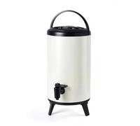 Fxzqgnh Secchio Termico con Rubinetto Pieghevole Dispenser di Bevande con Rubinetto Igienico Brocca per Bar, Caffetterie, Self-Service, Ristorazione, Array, Bianco Latte, 10L