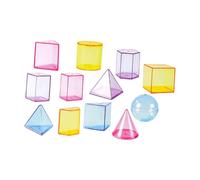 Fxzqgnh Set di 12 Blocchi di Forme Geometriche 3D, Solidi Geometrici, Giocattolo Educativo, Blocchi di Forme per La Casa, per Bambini E Bambine in