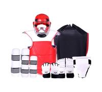 Fxzqgnh Set di Protezioni per Karate: Casco Imbottito, Protezione per Il Petto, Protezioni per I Piedi, Protezioni per Le Mani, vestibilità Comoda, Adatto per, M