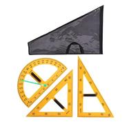 Fxzqgnh Set di righelli per matematica e geometria con custodia, triangoli, numeri grandi, per apprendere, disegnare, insegnare, 3 pezzi