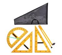 Fxzqgnh Set di righelli per matematica e geometria con custodia, triangoli, numeri grandi, per apprendere, disegnare, insegnare, 4 pezzi