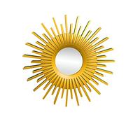 Fxzqgnh Specchio Rotondo Da Parete Specchio a Fiori Da Appendere Specchio per Il Trucco Retrò Materiale in Vetro Adatto per Camera Da Letto Soggiorno Sala Da, Oro a forma di sole