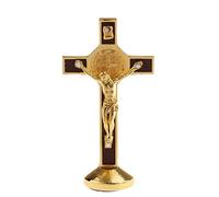 Fxzqgnh Statua Modello di Crocifisso in Metallo Da 3,5 Pollici con Decorazioni Cattoliche per Feste E Bar - 3 Colori tra Cui Scegliere, Oro