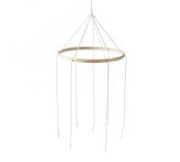 Fxzqgnh Supporto Giostrina Culla Bambù Naturale Arco Mobile Culla Educativo Arredo Neonati per Camera Del Bebè, Piccolo Cerchio Di Bambù A Sei Fori, Diametro 19.7cm