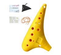 Fxzqgnh Tiny Ocarina 12 Fori Strumento Musicale Portatile Leggero Resistente in Resina Impugnatura Comoda Accordatura Do Alto Adatto per Principianti Esibizio, Giallo