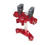 Fxzqgnh Tripla Piastra Sterzo in Lega di Alluminio 6061 con Stelo per Set Piastra Superiore E Inferiore con Bulloneria Struttura Doppia Morsa Rigida Adatta, Rosso