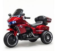 Fxzqgnh Veicolo a Tre Ruote Tre Ruote Stabile Veicolo con Schienale Co Cavalcabile per Bambini, Cortile, Rosso Laccato, Doppio Azionamento 12V7A, Sedile In Pelle Laccato