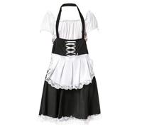 Fxzqgnh Vestito da Maid Comodo | Bordo in merletto bianco, Costume da Cameriera con Grembiule, Carino, Abbigliamento, per Feste a Tema, Cosplayer, Attori