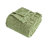 FY FIBER HOUSE Coperta in flanella con cuore a quadri, morbida e calda, per amante, mamma, papà, idea regalo, lavabile, leggera, pelosa, per divano, letto, ufficio, tutte le stagioni (verde salvia,