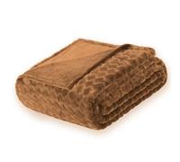 FY FIBER HOUSE Coperta in pile con linea di serpente, extra morbida, leggera e confortevole, in microfibra, per ufficio, poltrona e campeggio, 130 x 150 cm, marrone chiaro