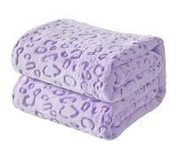 FY FIBER HOUSE Coperta in pile di flanella in microfibra con stampa 3D di ghepardo, 228 x 228 cm, viola