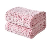 FY FIBER HOUSE coperte in pile di flanella, morbide coperte morbide e morbide, coperta per divano in microfibra leggera e accogliente/coperta per divano per adulti, 130x150cm, leopardo rosa