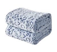 FY FIBER HOUSE coperte in pile di flanella, morbide coperte morbide e morbide, coperta per divano in microfibra leggera e accogliente/coperta per divano per adulti, 130x150cm, leopardo blu