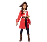 FYASA - Costume da capitano pirata per bambina, 7-9 anni