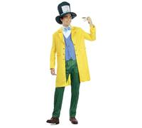 FYASA - Costume da cappellaio giallo da uomo, taglia ML