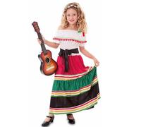 Fyasa Costume da ragazza messicana per bambini dai 10 ai 12 anni, multicolore, taglia M, 706476-T03