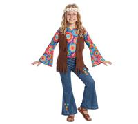 FYASA - Costume Hippie per bambina taglia 3-4 anni