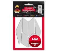 FYB© Kit di 5 adesivi riflettenti RIPOSIZIONABILI compatibili con casco LS2 Advant X™, Tecnologia 3M™, bianco