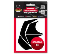 FYB© - Set di 4 adesivi catarifrangenti compatibili con Shark Spartan RS™, reposizionabili, per casco da moto, 3 m, tecnologia (nero, Shark Spartan RS)
