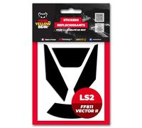 FYB - Set di 4 adesivi catarifrangenti reposizionabili, compatibili con casco LS2 FF811 Vector II, 3 M Technology (nero)