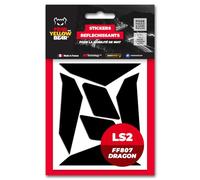FYB© - Set di 6 adesivi catarifrangenti reposizionabili, compatibili con casco LS2 FF807 Dragon™, 3 M™ Technology, nero (nero)