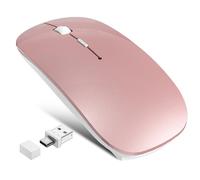 FYBC Mouse wireless Bluetooth per MacBook/iPad/Macboo Air/MacBook Pro/PC/Laptop Mouse wireless per computer Jiggler portatile Tri-Mode Bluetooth 5.2 e 2.4G e mouse ricaricabile silenzioso sottile -