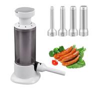 Fybida Macchina per Salsicce Manuale con 4 Tubi, Insaccatrice Verticale in Plastica per Preparare Salsicce Fatte in Casa, Macchina Insaccare Carne per Carne Macinata Salumi e Preparazioni Artigianali
