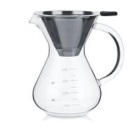 Fybida Set per Macchina da caffè pour over da 400 Ml, Filtro per Macchina da caffè a Goccia Manuale con Filtro Antigoccia Riutilizzabile in Acciaio Inossidabile per Ufficio