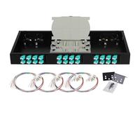 FYBOPTWU -24 Duplex 48 Port LC Multimode OM3 Rack Mount Box Box con trecce e accoppiatori, 48 Core LGX Patch Panel Box adatto per armadi rack da 19 pollici