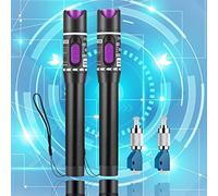 FYBOPTWU - 2pcs Fibra Ottica Visual Fault Locator 30MW 30KM Fibra Luce Tester VFL Penna Luce Rossa Tester Fibra Ottica con 2pcs Monomodale 9/125um FC Maschio a LC Femmina Adattatore, Viola Interruttore