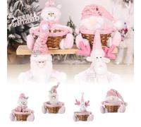 Fycakly Addobbi Natalizi Per la Casa Interno Ciotola per caramelle di Natale con bambola, contenitore caramelle di Natale, pupazzo neve, bambola con paillettes, decorazione tavolo e scrivania