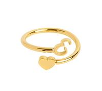 Fycakly Anelli aperti per donne ragazze a mia nipote anello a cuore iniziale delicato 26 lettere anello cuore gioielli moda accessori popolari anelli elastici, Misura unica, Metallo
