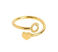 Fycakly Anelli aperti per donne ragazze a mia nipote anello a cuore iniziale delicato 26 lettere anello cuore gioielli moda accessori popolari anelli elastici, Misura unica, Metallo