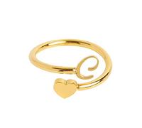 Fycakly Anelli aperti per donne ragazze a mia nipote anello a cuore iniziale delicato 26 lettere anello cuore gioielli moda accessori popolari anelli elastici, Misura unica, Metallo