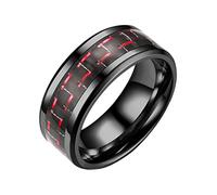 Fycakly Anelli di Fidanzamento Anello Steel Couple Fashion Ring Anelli in fibra di carbonio titanio a tre colori per adulti