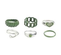 Fycakly Anelli in Argento Anello di cervo creativo Anello di nastro europeo femminile forma geometrica Linee d'argento regolabili avvolgimento minimalista