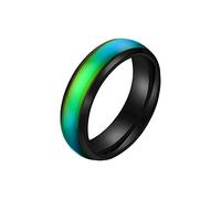 Fycakly Anelli in Argento Anello in acciaio inossidabile termocromatico che cambia colore gioielli regali