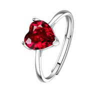 Fycakly Anelli punk vintage per uomini ragazze donne signora cristallo cuore anello a forma di cuore zircone anello per le donne accessori moda anime anelli, 1.7cm, Metallo