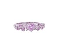 Fycakly Anello da donna in argento Anello da donna a forma di cuore con cuore di, misura adatta alla maggior parte delle donne, squisito per San, compleanno