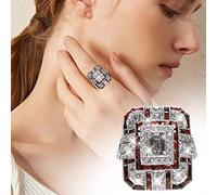 Fycakly Anello da donna in argento Anello di lusso a forma di pera con diamante pieno gioielli Proposta compleanno fidanzamento nuziale