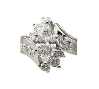 Fycakly Anello da donna in argento Anello scintillante irregolare con diamanti splendidi da donnaAnelli d'argento con zirconi Gioielli di fidanzamento di nozze 6 10