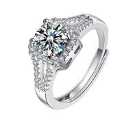 Fycakly Anello Donna Argento Anello di fidanzamento per gioielli da donna con di diamanti regolabile alla e lusso per le donne