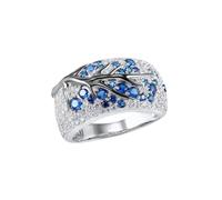 Fycakly Anello impilabile a forma Anelli per coppie di rami Anello intarsiato dipinto a da donna Misura anelli Adatti per la maggior parte delle donne Squisita San Bir