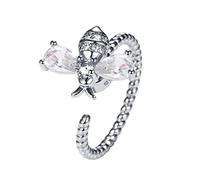 Fycakly Anello in argento A figlia ape ape anello rotante di strass di ansia minimalista regalo per lei regalo ritorno a scuola