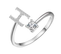 Fycakly Anello in Argento Anelli con lettera iniziale da donna Anelli con lettera iniziale delicati regolabili in argento Gioielli per donne e ragazze