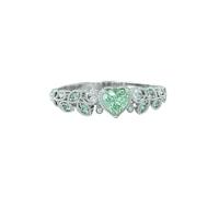 Fycakly Anello in argento Anello da donna a forma di cuore con cuore di, misura adatta alla maggior parte delle donne, squisito per San, compleanno, 1