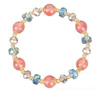 Fycakly Bracciale Donna Argento Braccialetti di cristallo ispiratori per aumentare l'autostima, gioielli energetici con perline di pietra del sole, da indossare tutti (White, 12cm)