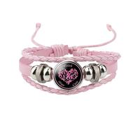 Fycakly Bracciale Donna Braccialetti per la consapevolezza del cancro al seno Accessorio elegante e significativo in colori favorevoli (Black, 9x9x3cm)