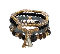 Fycakly Braccialetti bohémien per le donne anello braccialetto catena a mano braccialetto anello da donna Boho gioielli da sposa roba alla moda fidanzamento orecchini preppy confezione, Misura unica